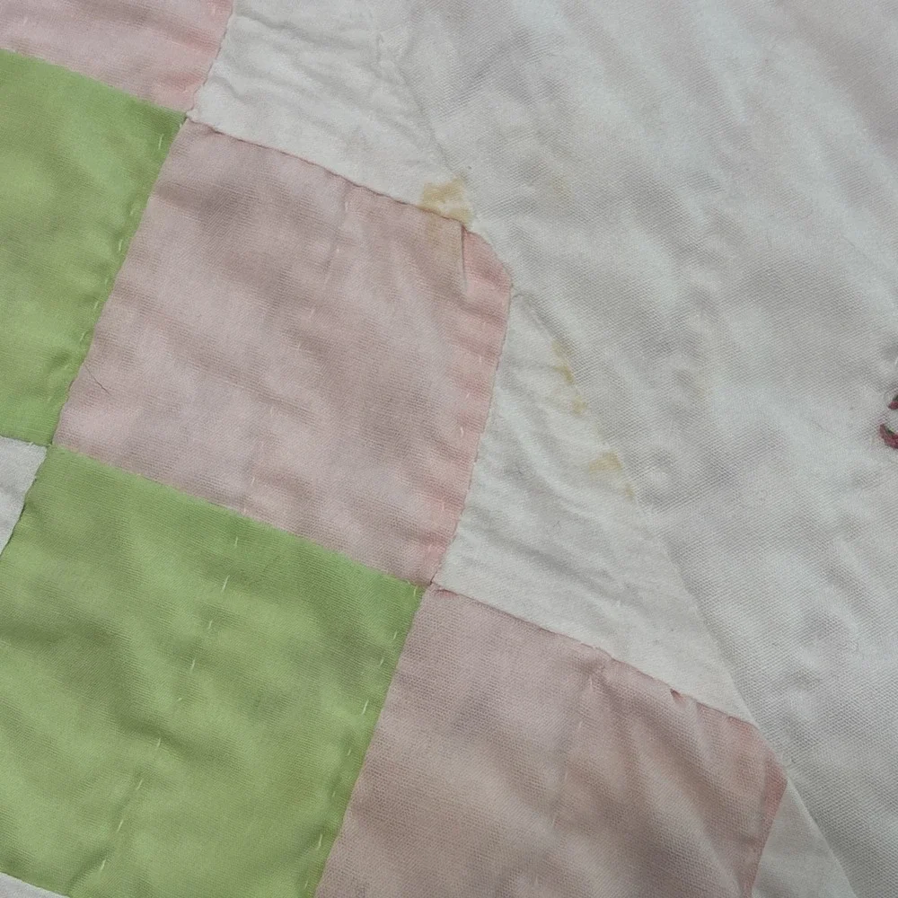 VTG Handmade Baby Quilt 37X 47